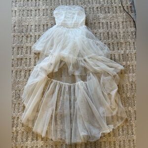 Always & Forever High-Low Midi Dress White Selfie Leslie